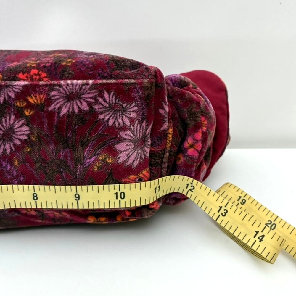 Vtg Y2K Gap Burgundy Floral Small Velvet Hobo Shoulder Bag - Boho - Whimsigoth - Picture 7 of 11